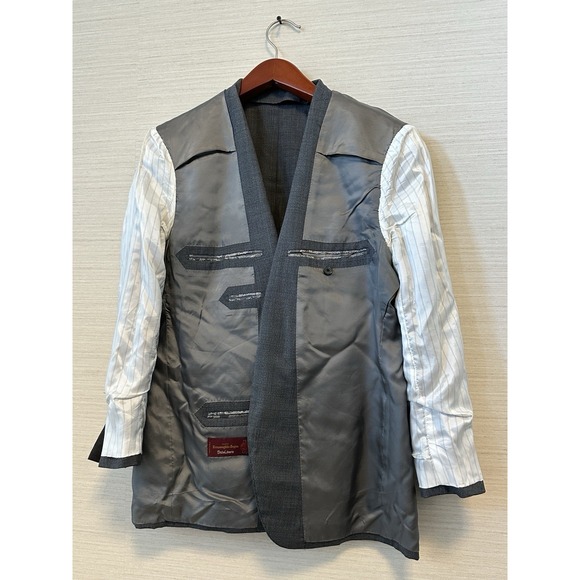 Ermenegildo Zegna StileLibero Sport Coat 42R Gray‎ Glen Plaid Wool Blazer - Picture 4 of 13